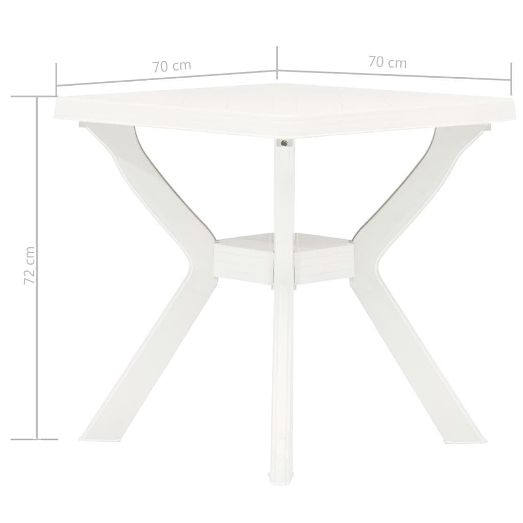 vidaXL Τραπέζι Bistro Λευκό 70 x 70 x 72 εκ. Πλαστικό