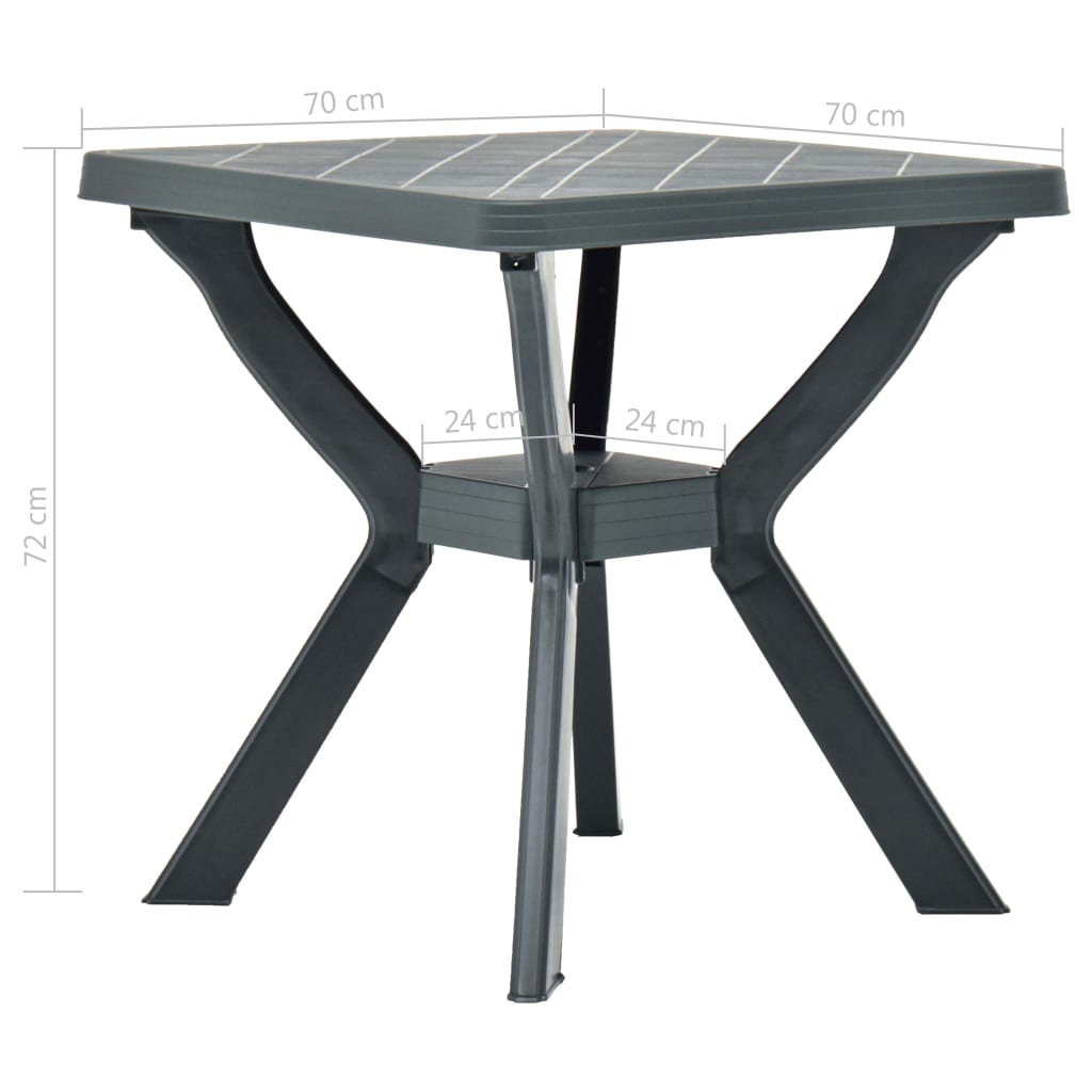 vidaXL Τραπέζι Bistro Ανθρακί 70 x 70 x 72 εκ. Πλαστικό
