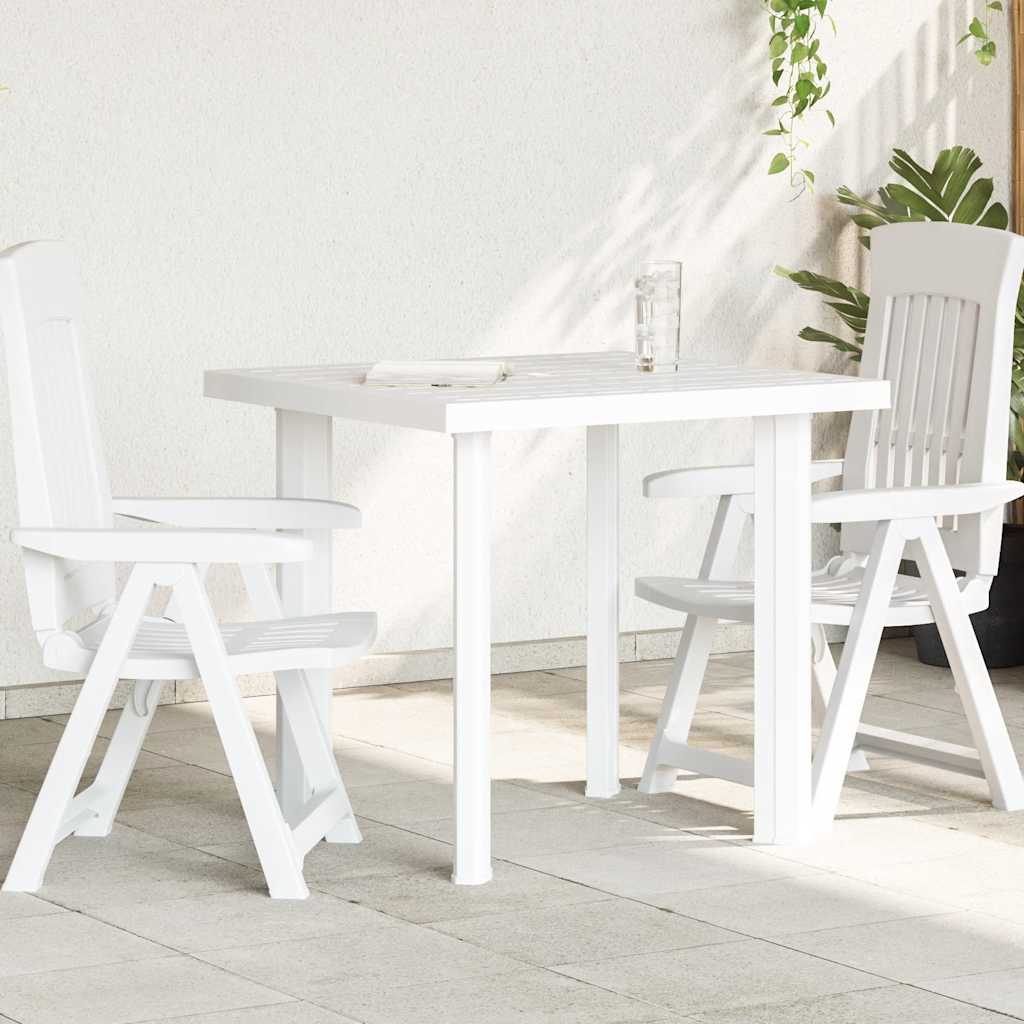 vidaXL Τραπέζι Κήπου Λευκό 80 x 75 x 72 εκ. Πλαστικό