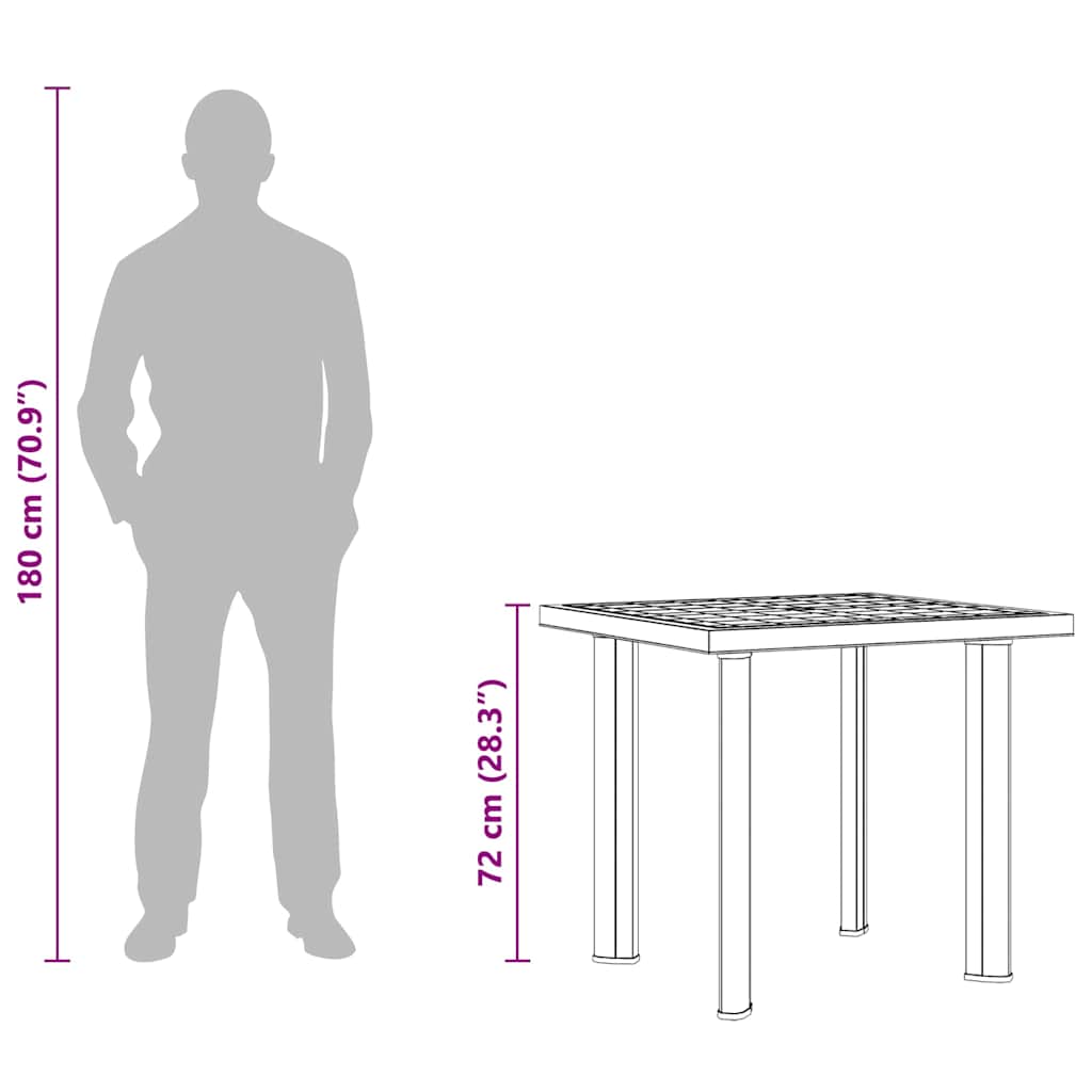 vidaXL Τραπέζι Κήπου Πράσινο 80 x 75 x 72 εκ. Πλαστικό
