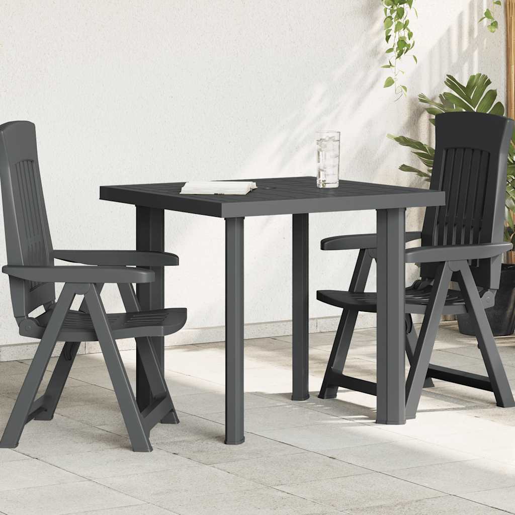 vidaXL Τραπέζι Κήπου Ανθρακί 80 x 75 x 72 εκ. Πλαστικό