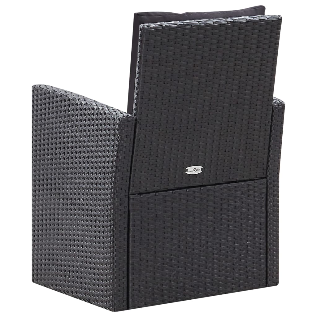 vidaXL Σαλόνι Κήπου 6 Τεμαχίων Μαύρο από Συνθετικό Ρατάν με Μαξιλάρια