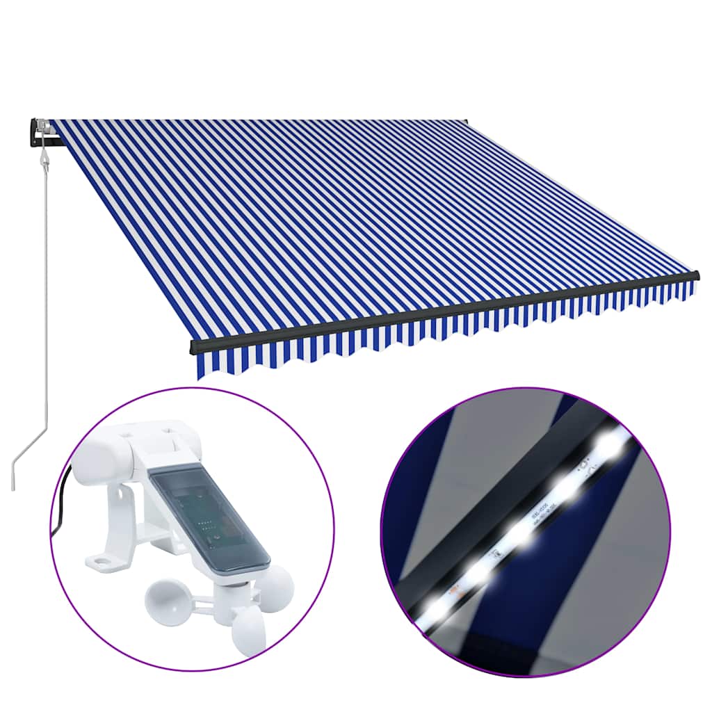 vidaXL Ηλεκτρική τέντα με LED και αισθητήρα 3 x 2,5 m