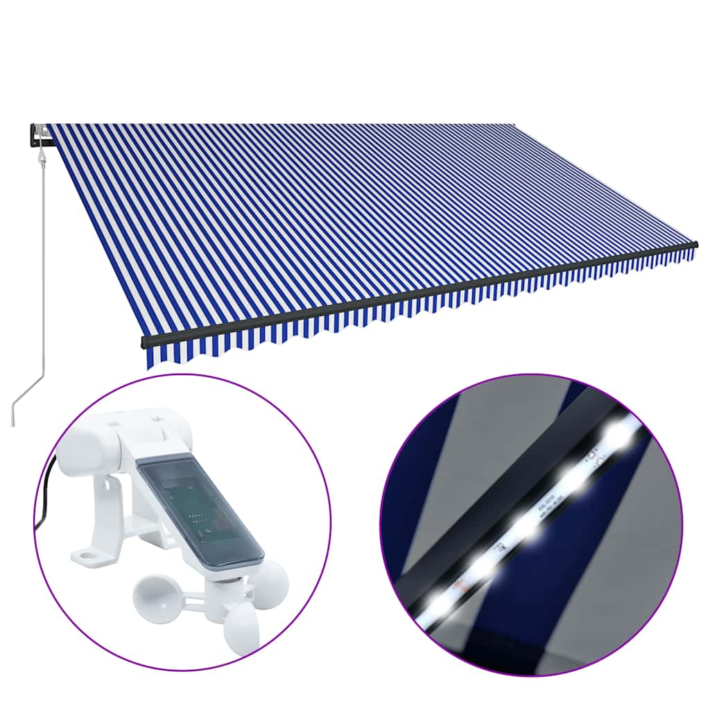 vidaXL Ηλεκτρική τέντα με LED και αισθητήρα 6 x 3 m