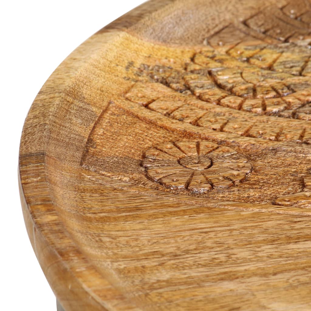 vidaXL Τραπεζάκια Βοηθητικά 2 τεμ. Στρογγυλά Μασίφ Ξύλο Μάνγκο/Ατσάλι