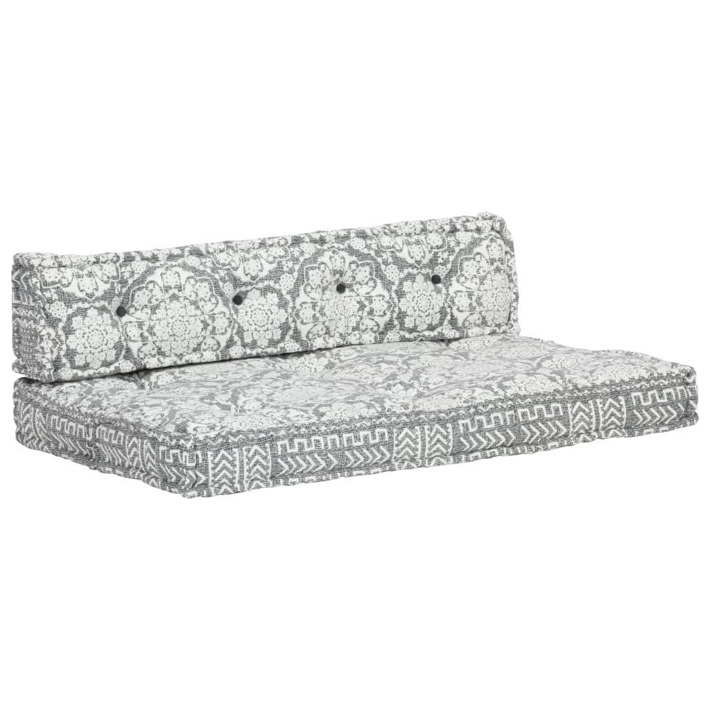 vidaXL Μαξιλάρι για Καναπέ Παλέτας Ανοιχτό Γκρι Patchwork Υφασμάτινο