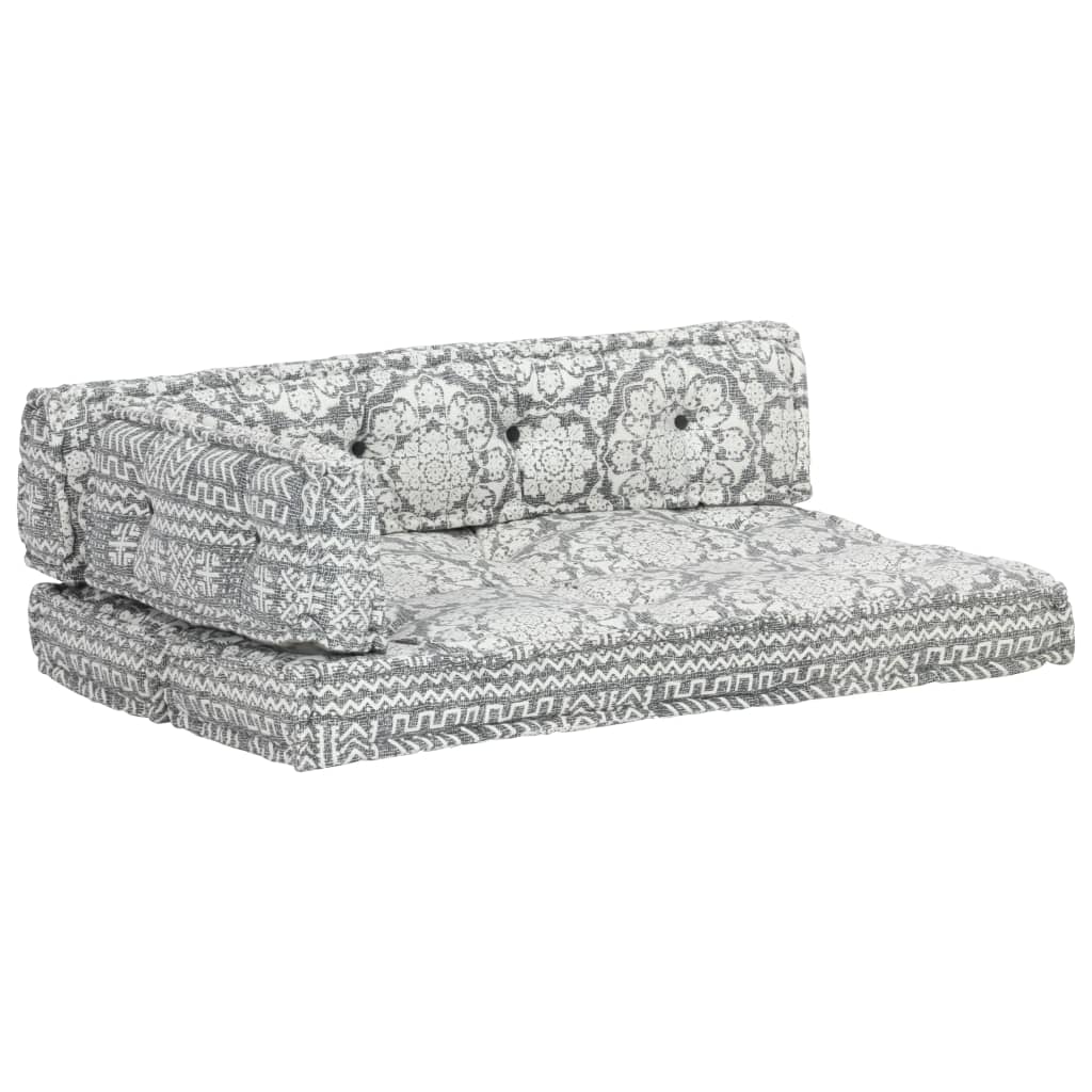 vidaXL Μαξιλάρι για Καναπέ Παλέτας Ανοιχτό Γκρι Patchwork Υφασμάτινο