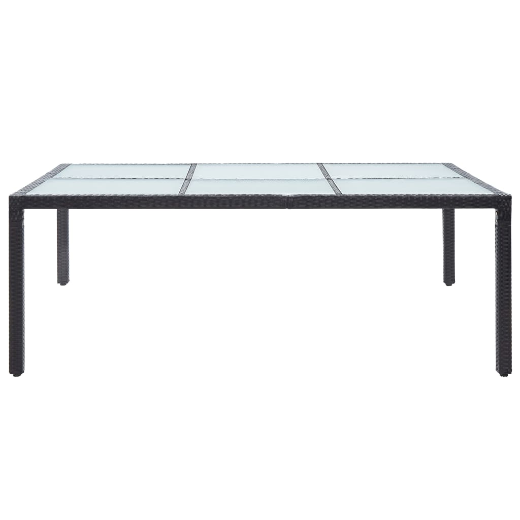vidaXL Τραπεζαρία Εξωτερικού Χώρου Μαύρη 200x150x74 εκ. Συνθετ. Ρατάν