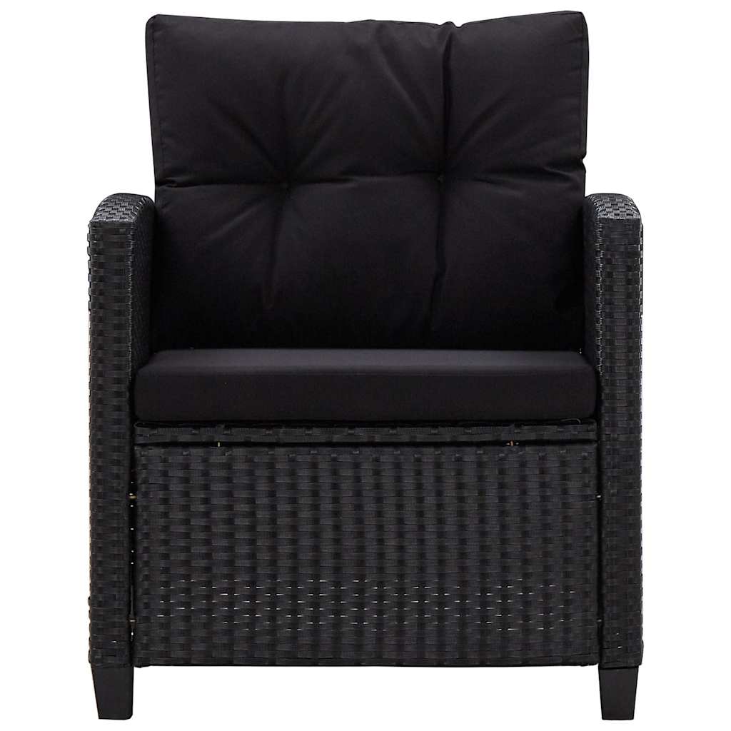 vidaXL Σαλόνι Κήπου 6 Τεμαχίων Μαύρο από Συνθετικό Ρατάν με Μαξιλάρια