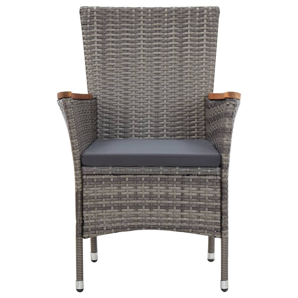 vidaXL Σετ Τραπεζαρίας Κήπου 5 τεμ. Γκρι Συνθετικό Ρατάν με Μαξιλάρια