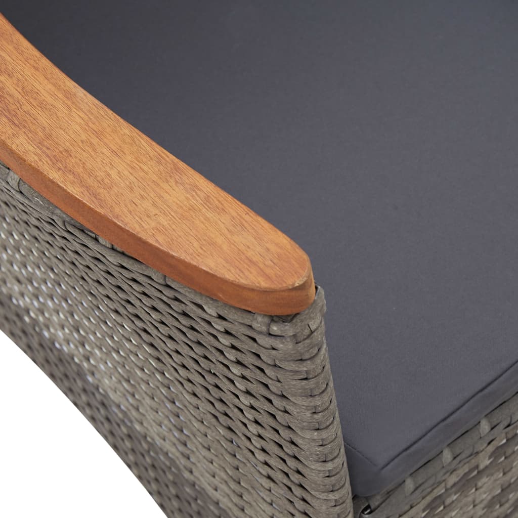 vidaXL Σετ Τραπεζαρίας Κήπου 5 τεμ. Γκρι Συνθετικό Ρατάν με Μαξιλάρια