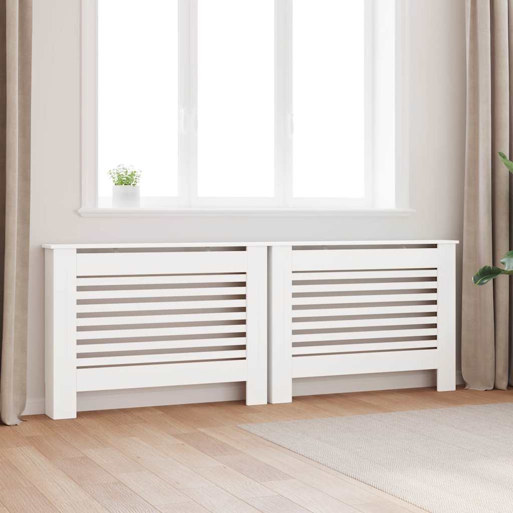 vidaXL Καλύμματα Καλοριφέρ 2 τεμ. Λευκά 112 x 19 x 81,5 εκ. από MDF