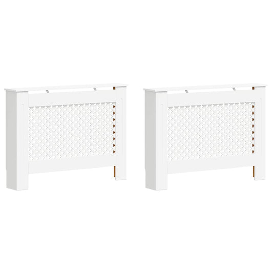vidaXL Καλύμματα Καλοριφέρ 2 τεμ. Λευκά 112 x 19 x 81,5 εκ. από MDF