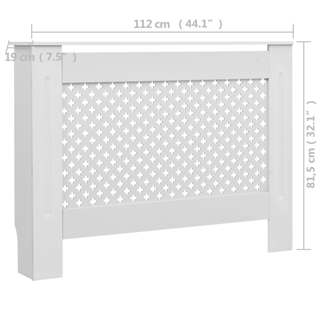 vidaXL Καλύμματα Καλοριφέρ 2 τεμ. Λευκά 112 x 19 x 81,5 εκ. από MDF