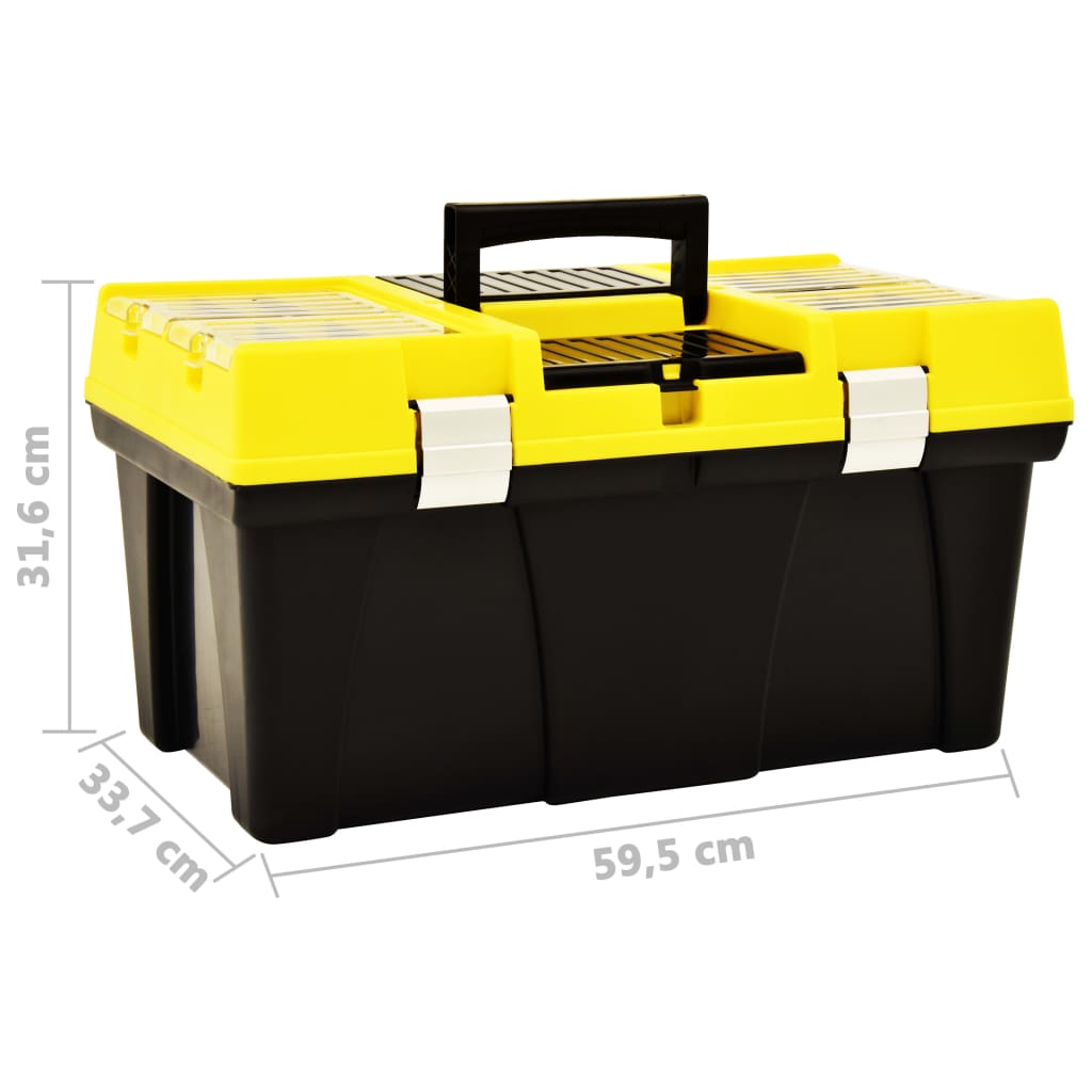 vidaXL Εργαλειοθήκη 595x337x316 χιλ. Κίτρινο από Πλαστικό