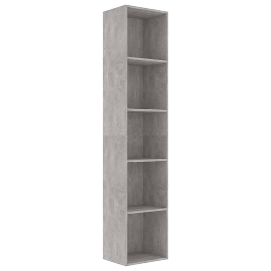 vidaXL Βιβλιοθήκη Γκρι του Σκυροδέματος 40x30x189 εκ. από Επεξ. Ξύλο