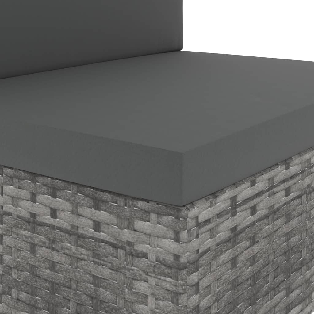 vidaXL Καναπές Αρθρωτός Διθέσιος Γκρι από Συνθετικό Ρατάν