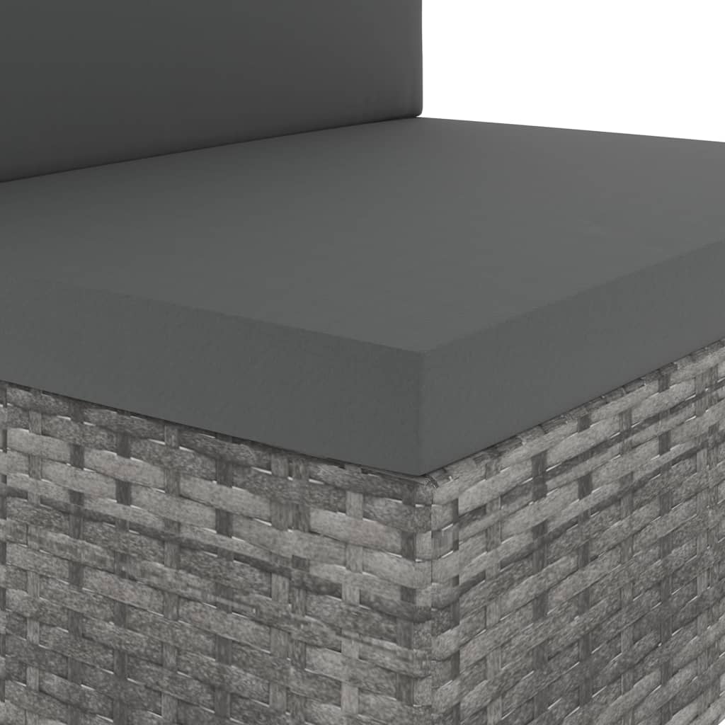 vidaXL Καναπές Αρθρωτός Διθέσιος Γκρι από Συνθετικό Ρατάν