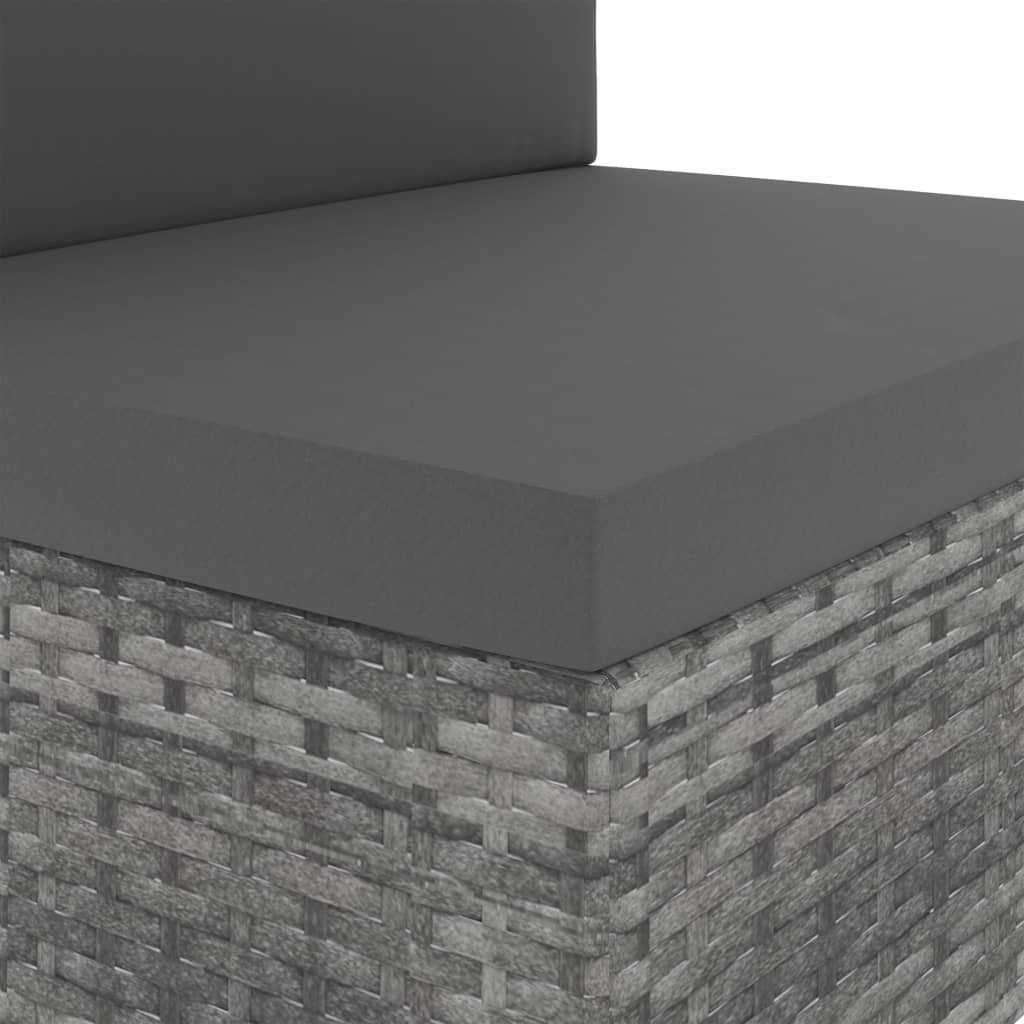 vidaXL Καναπές Αρθρωτός Διθέσιος Γκρι από Συνθετικό Ρατάν