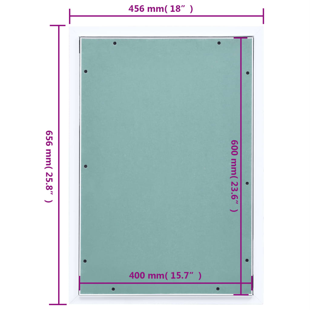 vidaXL Θυρίδα Επίσκεψης Γυψοσανίδας 400 x 600 χιλ. Σκελετός Αλουμινίου