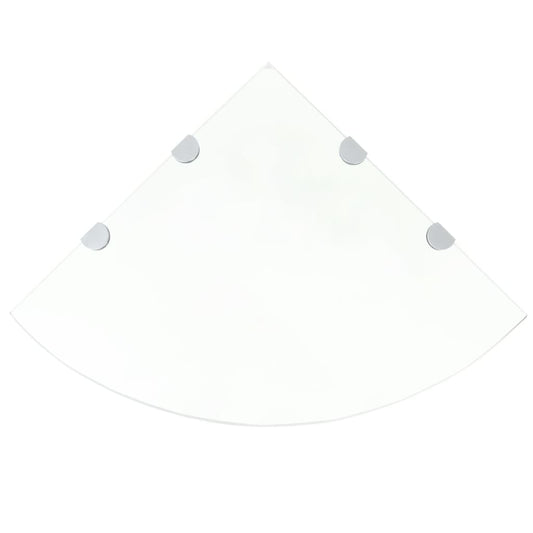 vidaXL Ράφια Γωνία 2 τεμ Διάφανα 45x45 εκ Γυάλινα + Στηρίγματα Χρωμίου