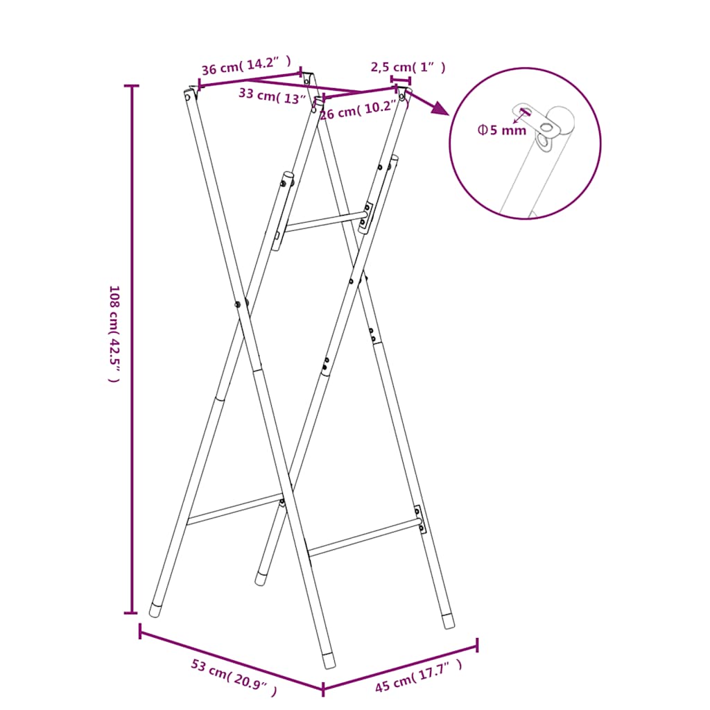 vidaXL Πόδια Τραπεζιού Μπαρ Πτυσσόμενα Ασημί 45x53x108εκ Γαλβ. Χάλυβας