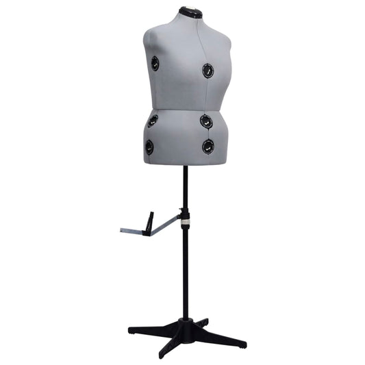 vidaXL Κούκλα Ραπτικής Ρυθμιζόμενη Γυναικεία Γκρι L Μέγεθος 44-50