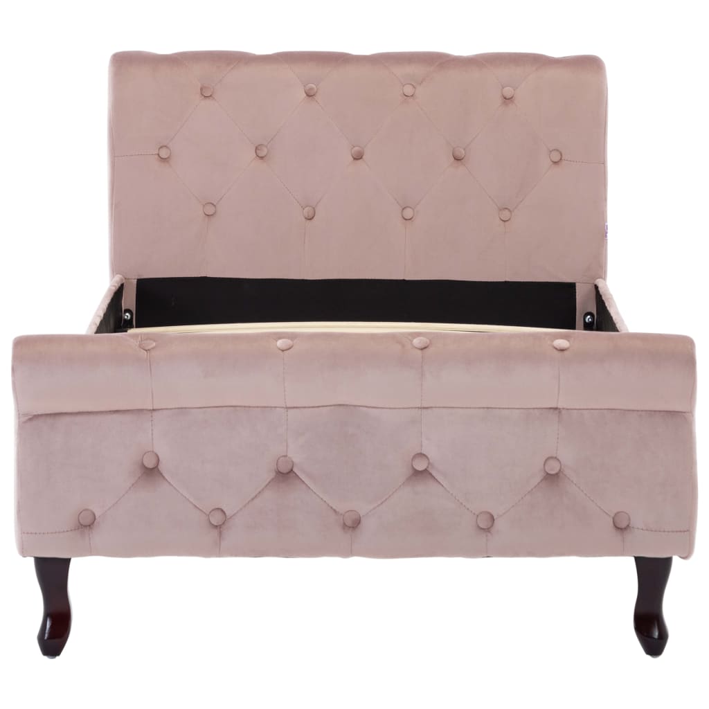 vidaXL Πλαίσιο Κρεβατιού Ροζ 90 x 200 εκ. Βελούδινο