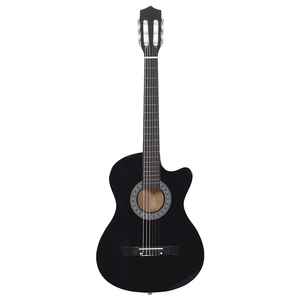 vidaXL Κιθάρα Western Classical Cutaway με 6 Χορδές Μαύρη 38"