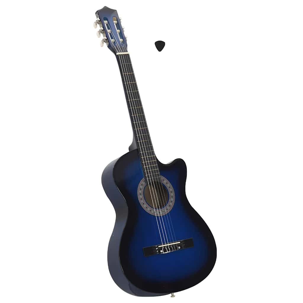 vidaXL Κιθάρα Western Classical Cutaway με 6 Χορδές Μπλε Σκίαση 38"