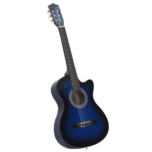 vidaXL Κιθάρα Western Classical Cutaway με 6 Χορδές Μπλε Σκίαση 38"