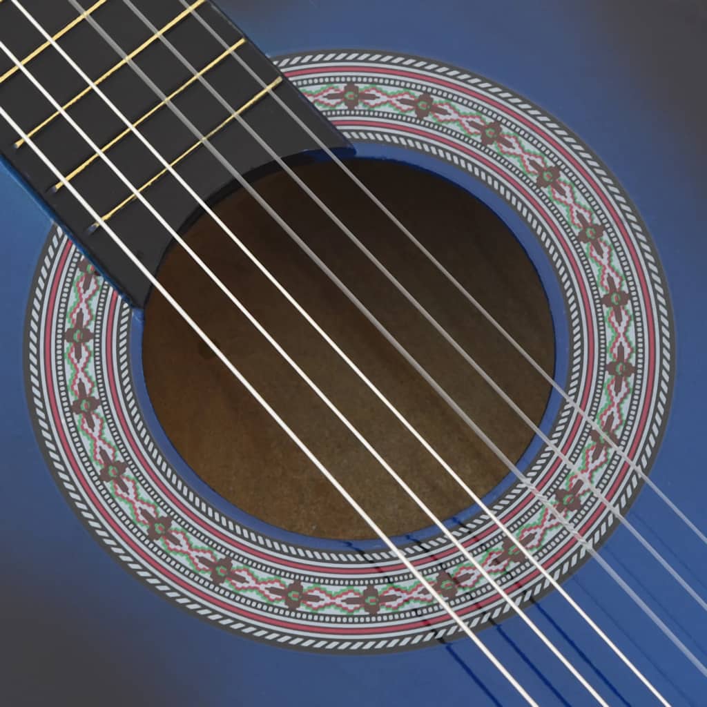 vidaXL Κιθάρα Western Classical Cutaway Σετ 12 Τεμ. 6 Χορδές Μπλε 38"