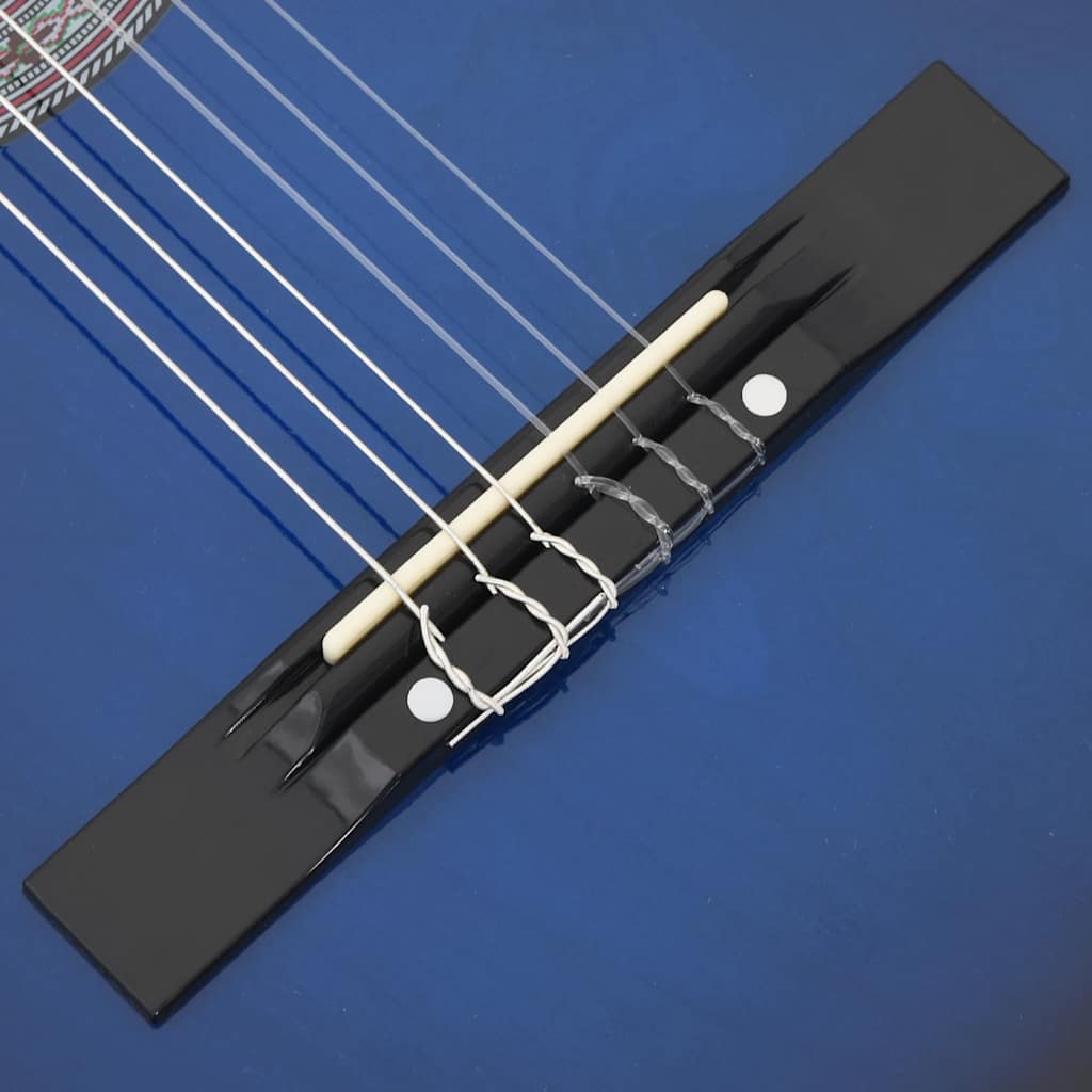 vidaXL Κιθάρα Western Classical Cutaway Σετ 12 Τεμ. 6 Χορδές Μπλε 38"