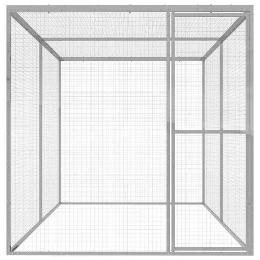 vidaXL Κλουβί Γάτας 3 x 1,5 x 1,5 μ. από Γαλβανισμένο Χάλυβα