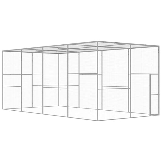 vidaXL Κλουβί Γάτας 6 x 3 x 2,5 μ. από Γαλβανισμένο Χάλυβα