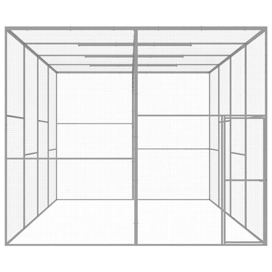 vidaXL Κλουβί Γάτας 6 x 3 x 2,5 μ. από Γαλβανισμένο Χάλυβα