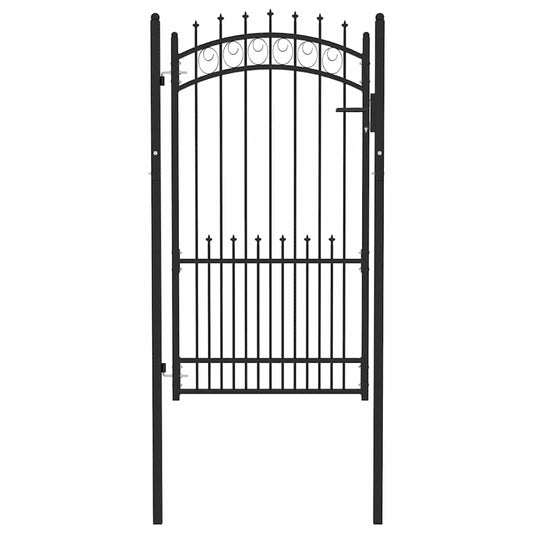 vidaXL Πόρτα Περίφραξης EMMEN με Καρφιά Ατσάλινη 104 x 134,5 εκ. Μαύρη
