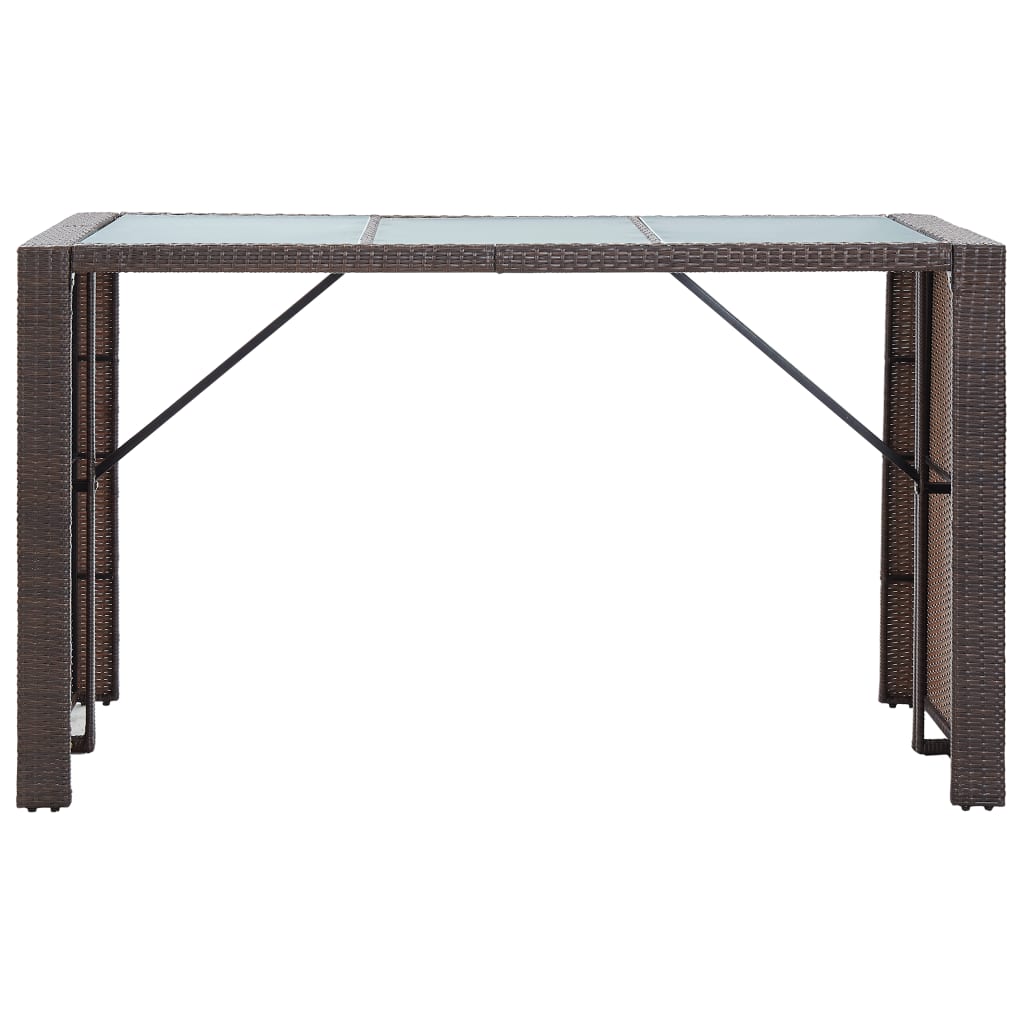 vidaXL Σετ Επίπλων Μπαρ Κήπου 7 τεμ. Καφέ Συνθετικό Ρατάν με Μαξιλάρια