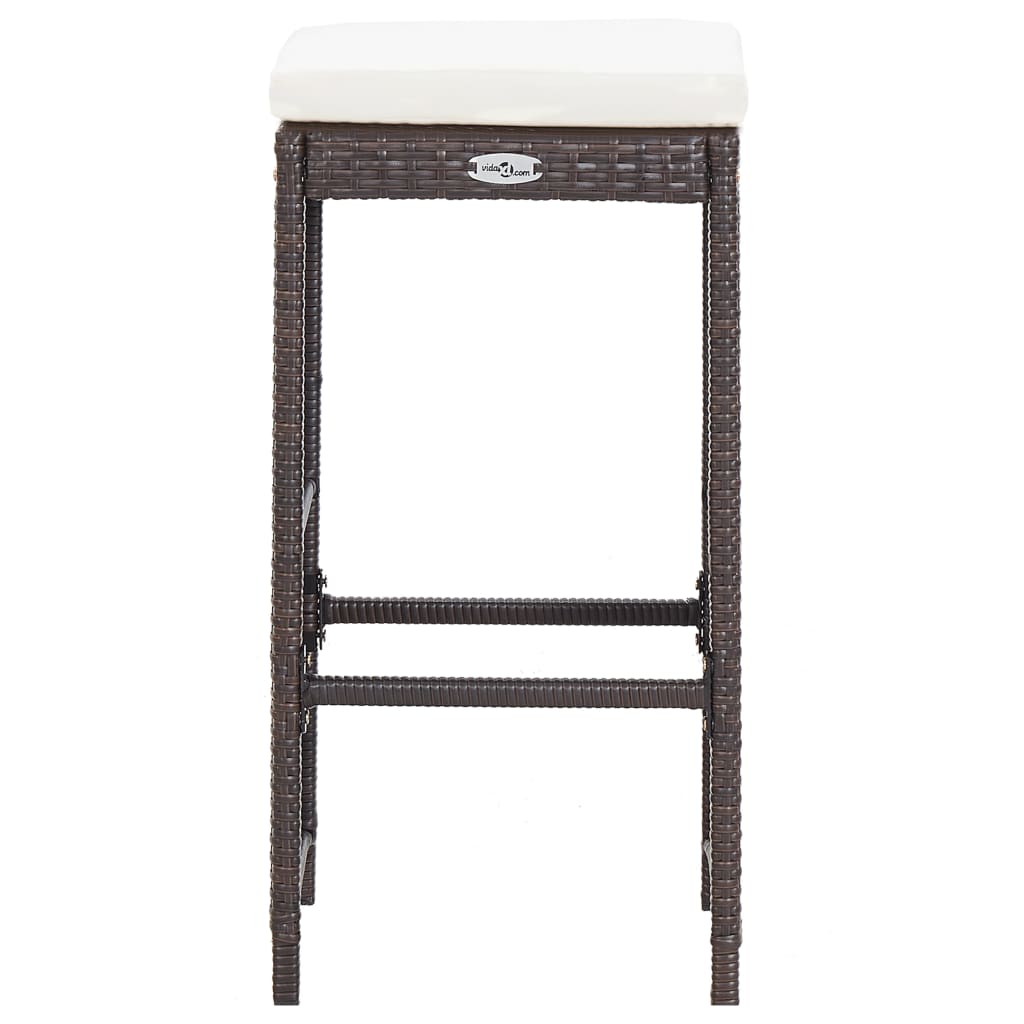 vidaXL Σετ Επίπλων Μπαρ Κήπου 7 τεμ. Καφέ Συνθετικό Ρατάν με Μαξιλάρια