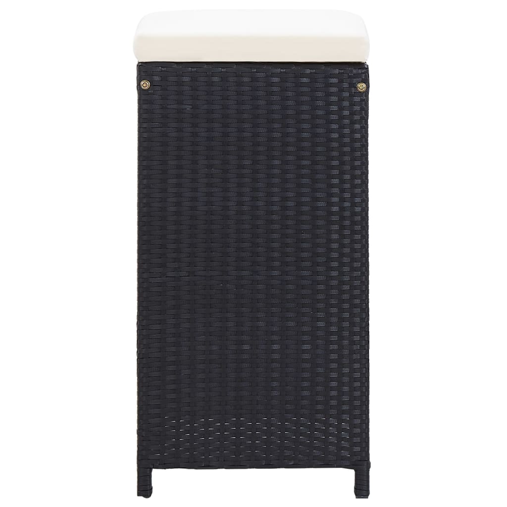 vidaXL Σετ Επίπλων Μπαρ Κήπου 7 τεμ Μαύρο Συνθετικό Ρατάν με Μαξιλάρια