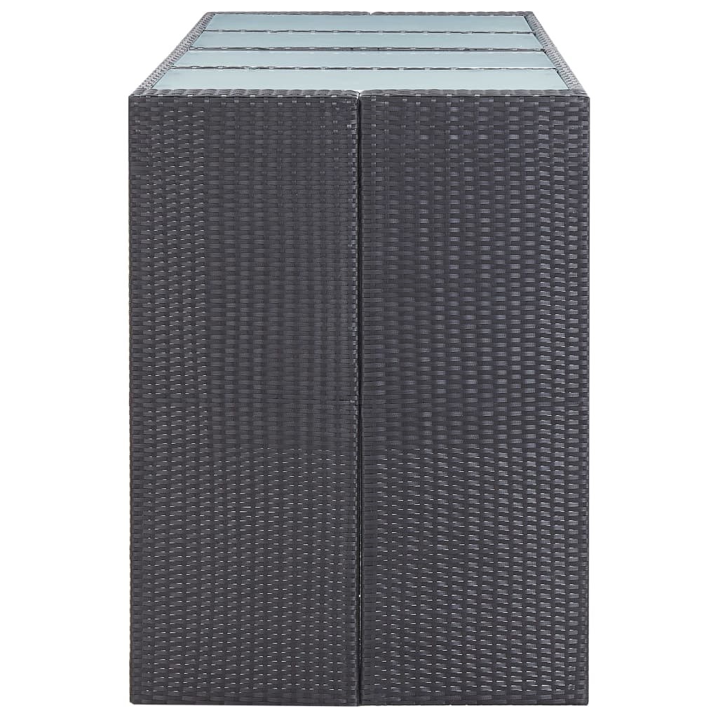 vidaXL Σετ Επίπλων Μπαρ Εξωτερικού Χώρου 9 τεμ. Μαύρο Συνθετικό Ρατάν