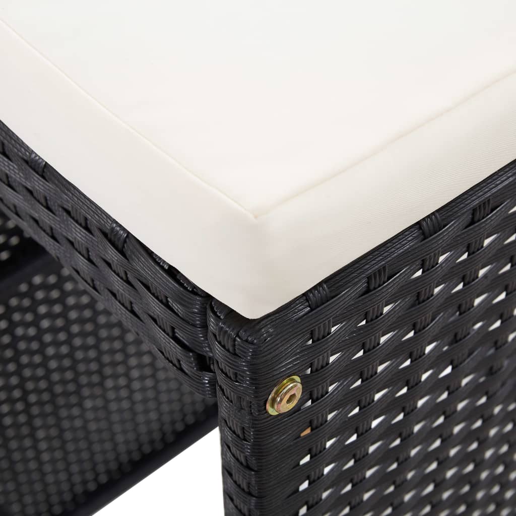 vidaXL Σετ Επίπλων Μπαρ Εξωτερικού Χώρου 9 τεμ. Μαύρο Συνθετικό Ρατάν