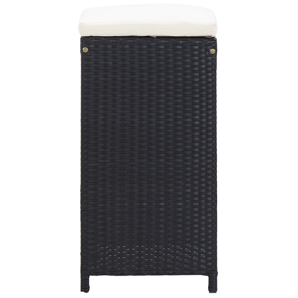 vidaXL Σετ Επίπλων Μπαρ Εξωτερικού Χώρου 9 τεμ. Μαύρο Συνθετικό Ρατάν