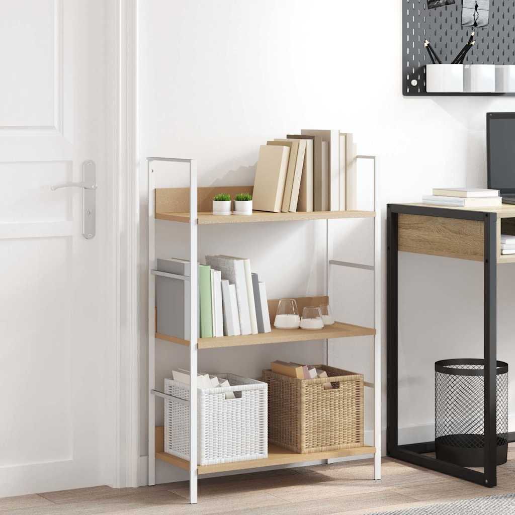 vidaXL Ραφιέρα 3 Επιπέδων Δρυς 60x27,6x90,5 εκ. Επεξεργασμένο Ξύλο