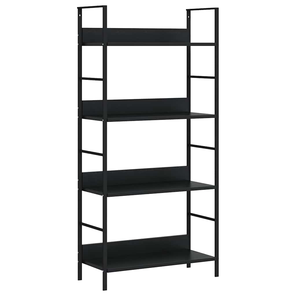vidaXL Ραφιέρα 4 Επιπέδων Μαύρη 60x27,6x124,5 εκ. Επεξεργασμένο Ξύλο