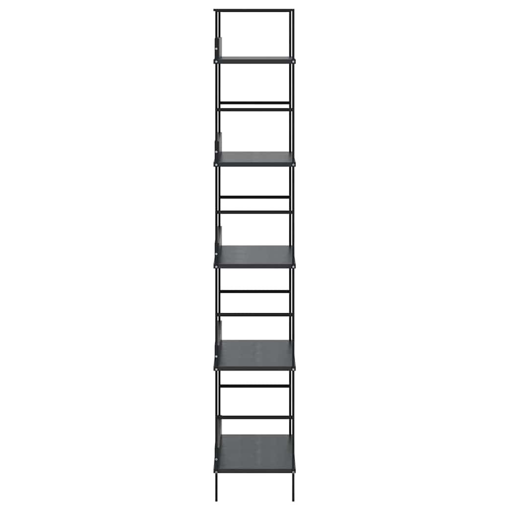 vidaXL Ραφιέρα 5 Επιπέδων Μαύρη 60x27,6x158,5 εκ. Επεξεργασμένο Ξύλο