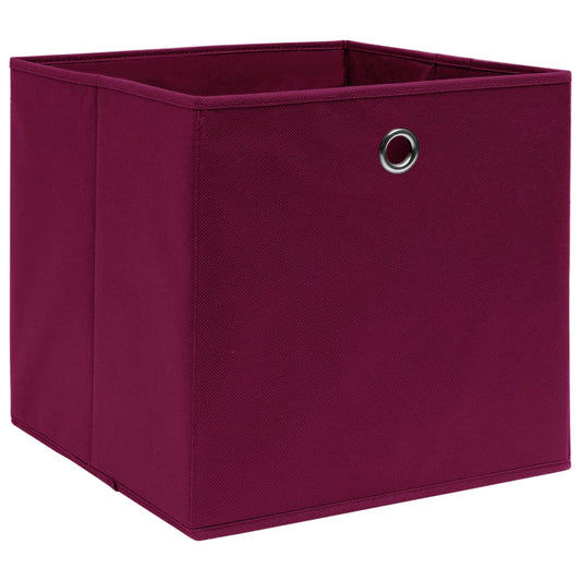 vidaXL Κουτιά Αποθήκευσης 10 τεμ. Σκ. Κόκκινα 32x32x32 εκ. Υφασμάτινα