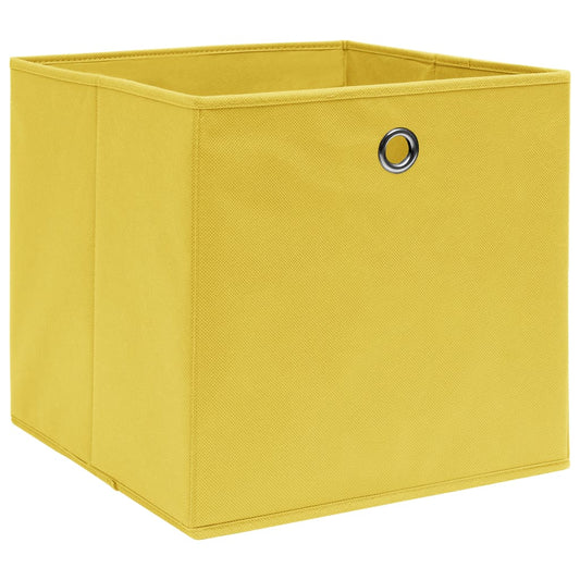 vidaXL Κουτιά Αποθήκευσης 4 τεμ. Κίτρινα 32 x 32 x 32 εκ. Υφασμάτινα