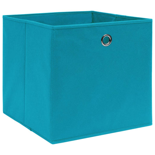 vidaXL Κουτιά Αποθήκευσης 10 τεμ. Γαλάζια 32 x 32 x 32 εκ. Υφασμάτινα