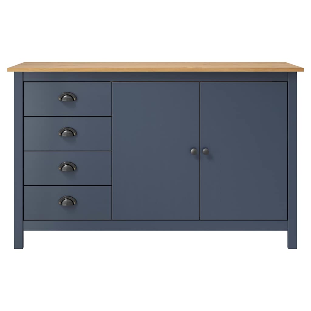 vidaXL Μπουφές Hill Γκρι 130x40x80 εκ. από Μασίφ Ξύλο Πεύκου